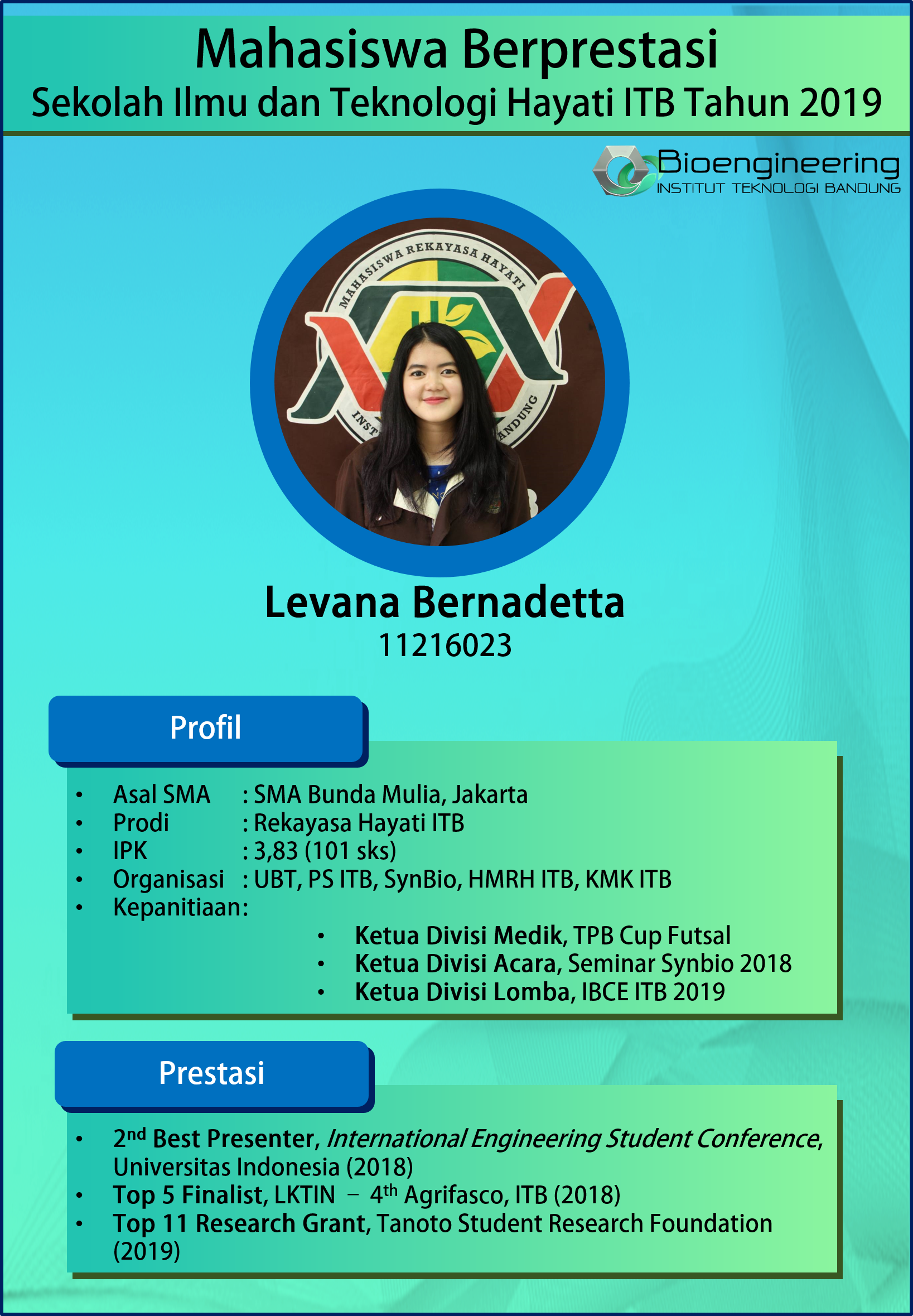 [:id]Levana Bernadetta, Mahasiswa Berprestasi SITH 2019[:]