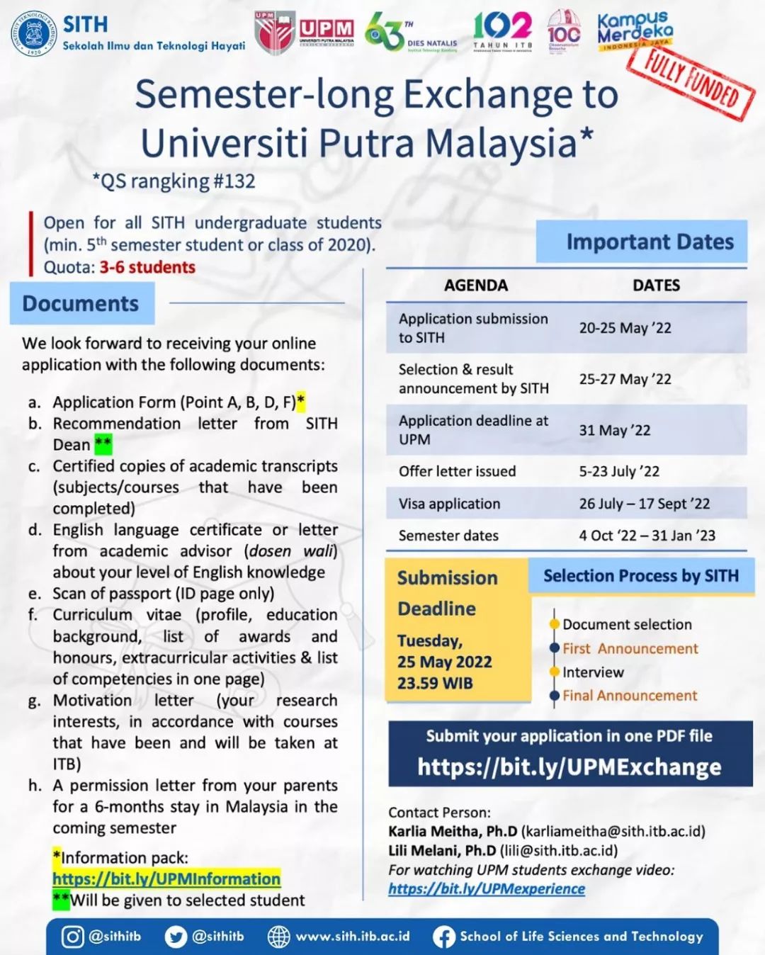 Semester-Long Exchange to Universiti Putra Malaysia (UPM)